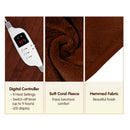 Laura Hill Heated Electric Blanket Throw Rug Coral Warm Fleece Brown - NuSea
