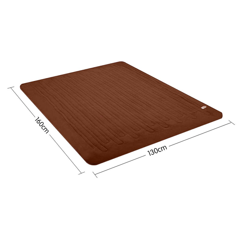 Laura Hill Heated Electric Blanket Throw Rug Coral Warm Fleece Brown - NuSea