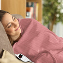 Laura Hill Heated Electric Blanket Throw Rug Coral Warm Fleece Pink - NuSea
