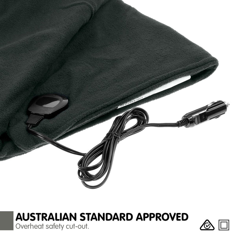Laura Hill Heated Electric Car Blanket 150x110cm 12v - Black - NuSea
