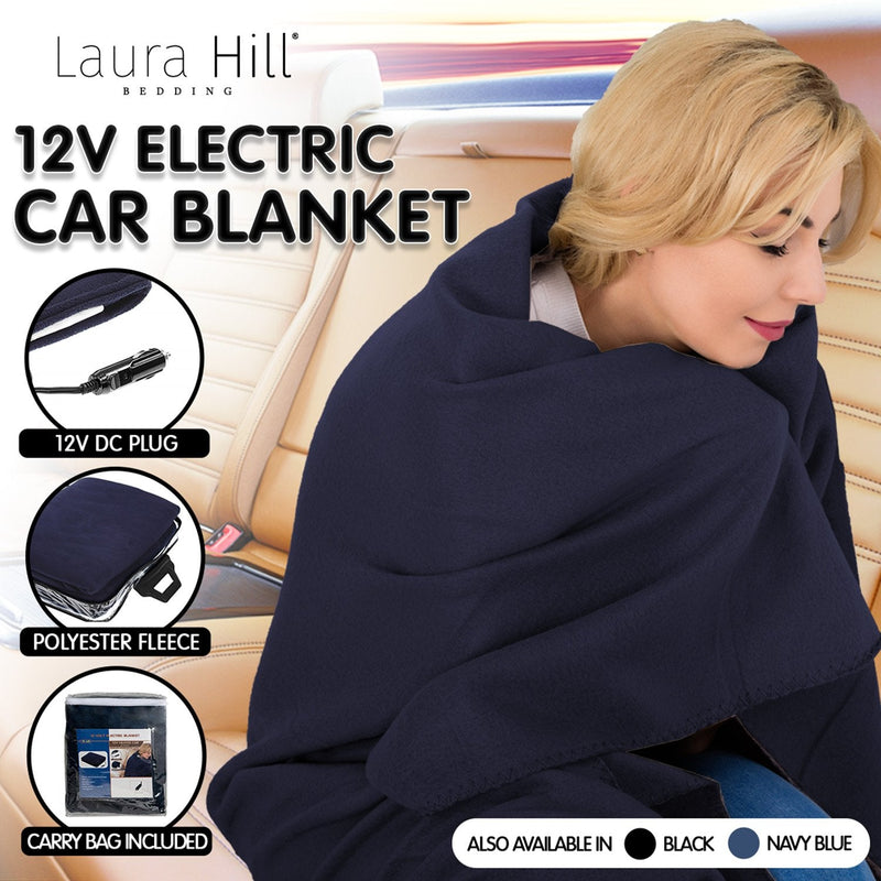 Laura Hill Heated Electric Car Blanket 150x110cm 12v - Blue - NuSea