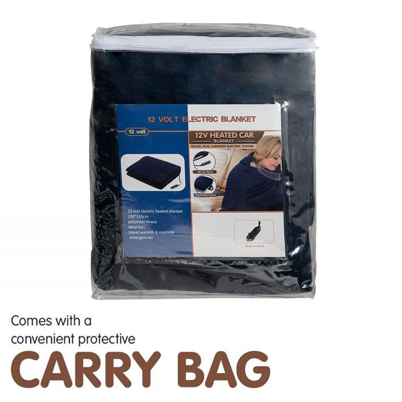 Laura Hill Heated Electric Car Blanket 150x110cm 12v - Blue - NuSea