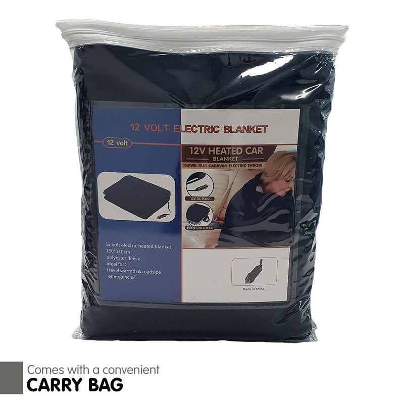 Laura Hill Heated Electric Car Blanket 150x110cm 12v - Navy Blue - NuSea