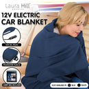 Laura Hill Heated Electric Car Blanket 150x110cm 12v - Navy Blue - NuSea