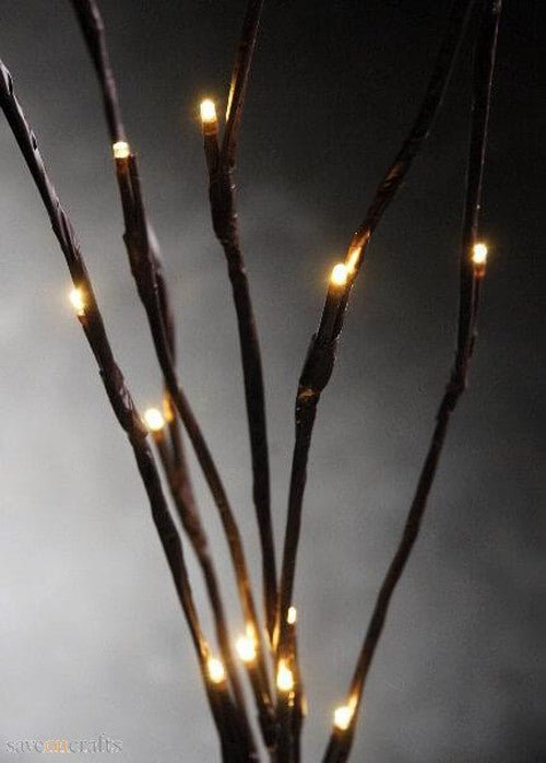 LED Light Bunch Stem - Warm White BATTERY fairy lights - 50cm high 20 bulbs/petals - NuSea