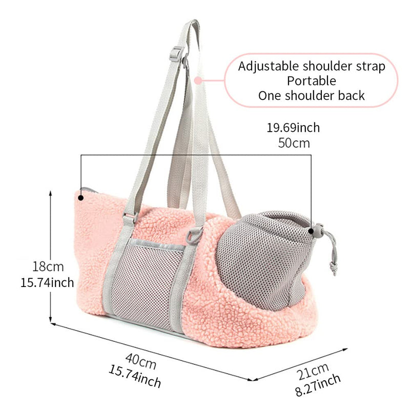 LIFEBEA Small Cat Carrier Pet bag: Comfy Shoulder Bag with Adjustable Strap for Small Dogs, Puppies, Kittens Up to 3kg /6.6 lbs - Pink - NuSea