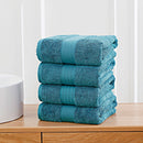 Linenland 4 Piece Cotton Bath Towels Set - Blue - NuSea