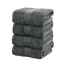 Linenland 4 Piece Cotton Bath Towels Set - Charcoal - NuSea