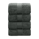 Linenland 4 Piece Cotton Bath Towels Set - Charcoal - NuSea