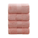 Linenland 4 Piece Cotton Bath Towels Set - Coral - NuSea