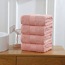 Linenland 4 Piece Cotton Bath Towels Set - Coral - NuSea