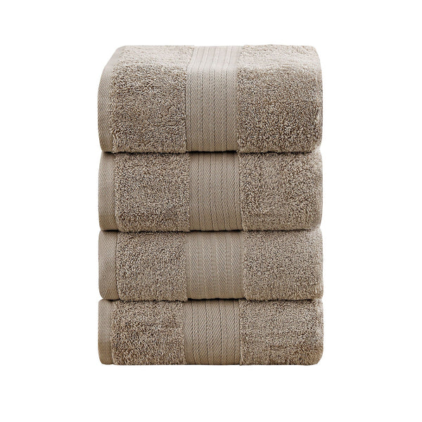 Linenland 4 Piece Cotton Bath Towels Set - Sandstone - NuSea