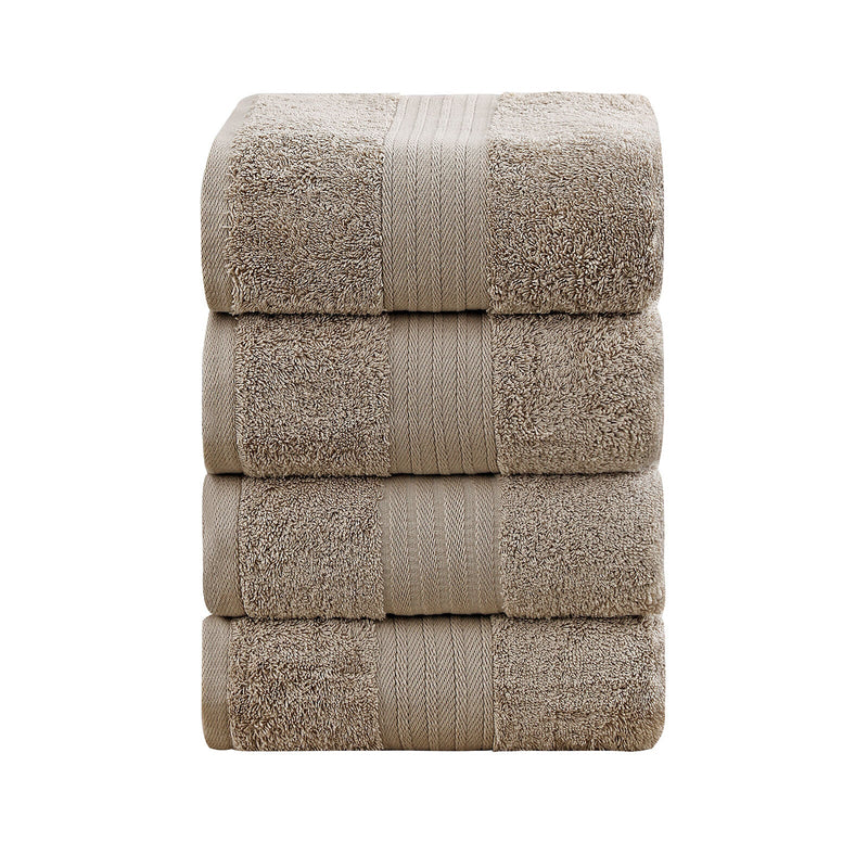 Linenland 4 Piece Cotton Bath Towels Set - Sandstone - NuSea