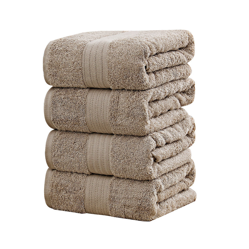 Linenland 4 Piece Cotton Bath Towels Set - Sandstone - NuSea