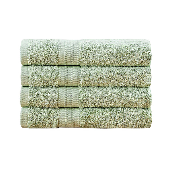 Linenland Bath Towel 4 Piece Cotton Hand Towels Set - Sage Green - NuSea
