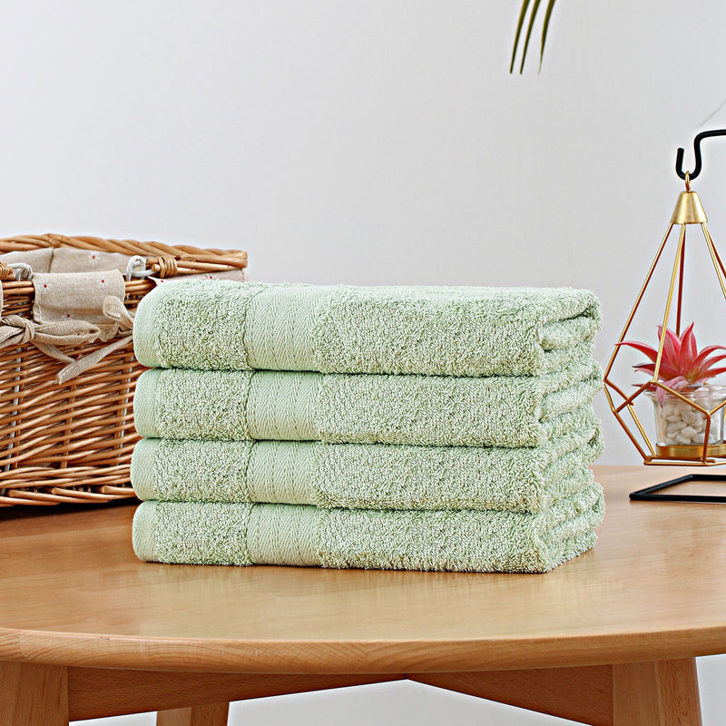 Linenland Bath Towel 4 Piece Cotton Hand Towels Set - Sage Green - NuSea