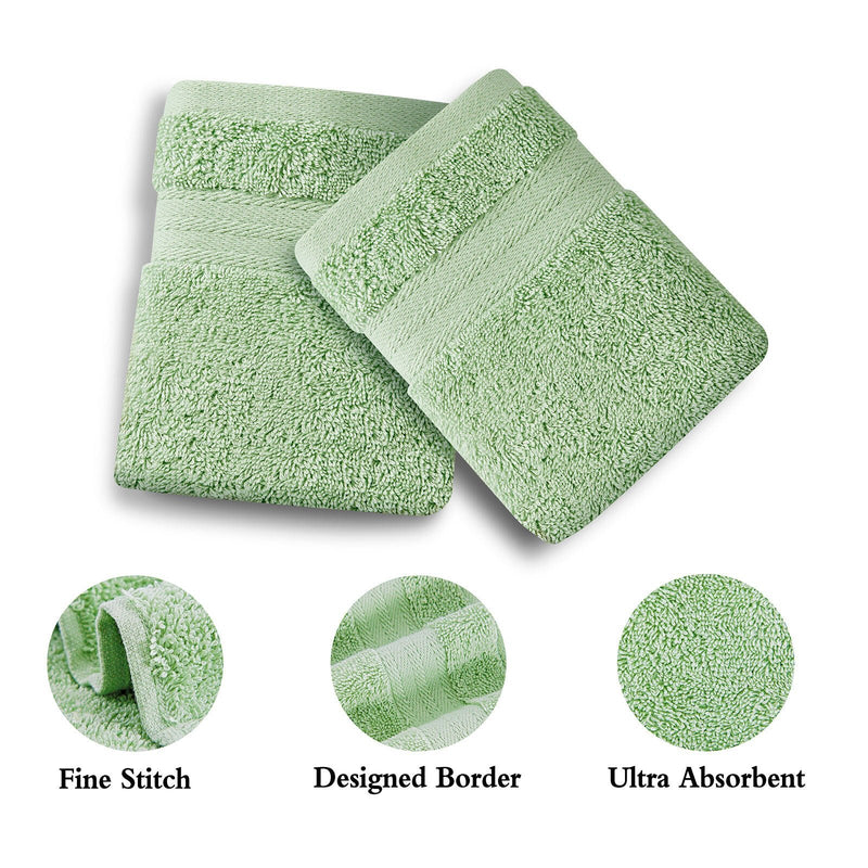 Linenland Bath Towel 4 Piece Cotton Hand Towels Set - Sage Green - NuSea