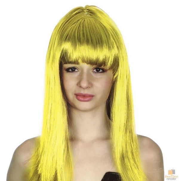 LONG WIG Straight Party Hair Costume Fringe Cosplay Fancy Dress 70cm Womens - Yellow (22461) - NuSea