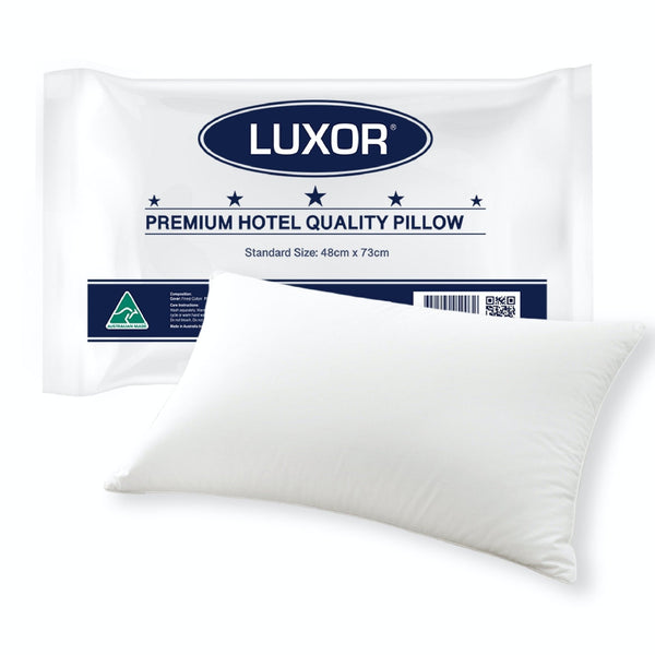 Luxor Australian Made Hotel Quality Pillow Standard Size Single Pack - NuSea