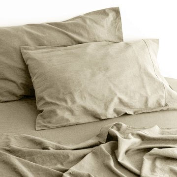 luxurious linen cotton sheet set 1 king single natural - NuSea
