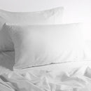 luxurious linen cotton sheet set 1 king single white - NuSea