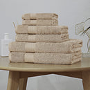 Luxury 6 Piece Soft and Absorbent Cotton Bath Towel Set - Sandstone - NuSea