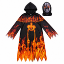 Kids’ Fire Skeleton Costume – Mask & Tunic white background product image