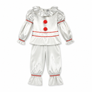 Kids’ Silver Spooky Clown Costume – Top & Pants white background product image
