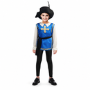 Kids’ Musketeer Costume – Blue Tunic, Hat & Sash white background product image