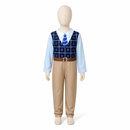 Kids’ Blue Grandpa Jumpsuit Costume white background product image