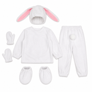 Kids’ White Rabbit Costume – Hat, Top & Pants Set white background product image