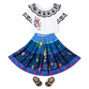 Kids’ Singing Girl Costume – Floral Ruffle Dress white background product image