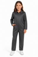 Kids’ Grey Horror Jumpsuit Costume white background product image