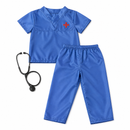 Kids’ Surgeon Costume – Scrubs & Toy Stethoscope white background product image