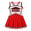 Kids’ Red Cheerleader Costume Dress white background product image