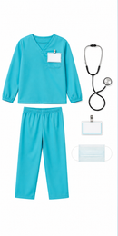 Kids’ Doctor Costume – Scrubs & Accessories white background product image