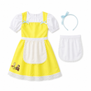 Kids’ Gold Girl Costume – Dress, Apron & Headband white background product image