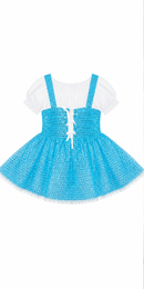 Kids’ Blue Sparkle Dress Costume white background product image