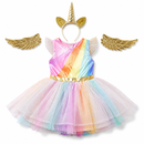 Kids’ Rainbow Unicorn Princess Costume white background product image