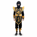 Kids’ Yellow Ninja Assassin Costume – Hooded Dragon Armour Set white background product image