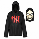 Kids’ Black Hooded Reaper Top & Skull Mask white background product image