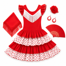 Kids’ Spanish Girl Costume – Ruffle Dress white background product image