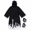 Kids’ Glow Skull Reaper Costume – Hood, Robe & Gloves white background product image