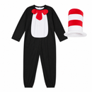 Kids’ Silly Cat Costume – Jumpsuit with Bow Tie & Hat white background product image