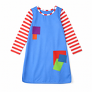 Kids’ Quirky Patchwork Girl Dress Costume white background product image