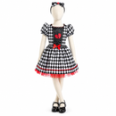 Kids’ Voodoo Doll Costume – Harlequin Dress & Headband white background product image