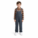 Kids’ Farmer Costume – Plaid Overall Jumpsuit white background product image