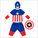 Kids’ American Hero Costume – Mask, Top, Pants & Shield white background product image