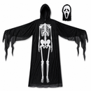 Kids’ Skeleton Ghoul Costume – Tunic & Mask white background product image