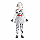 Kids’ Dalmatian Girl Costume – Spotted Jumpsuit & Accessories white background product image